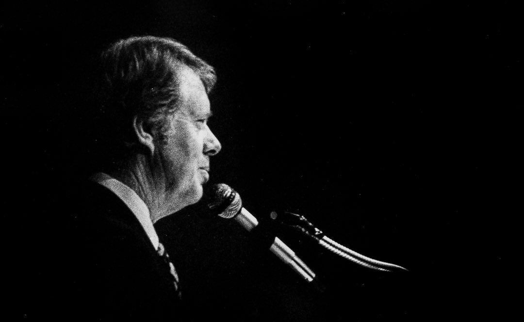 Jimmy Carter was certainly a man of character whether in agreement with his politics or not. I had several opportunities to visually document his appearances in different situations over the years. This was my first photo of him when I was starting my career as a photojournalist.