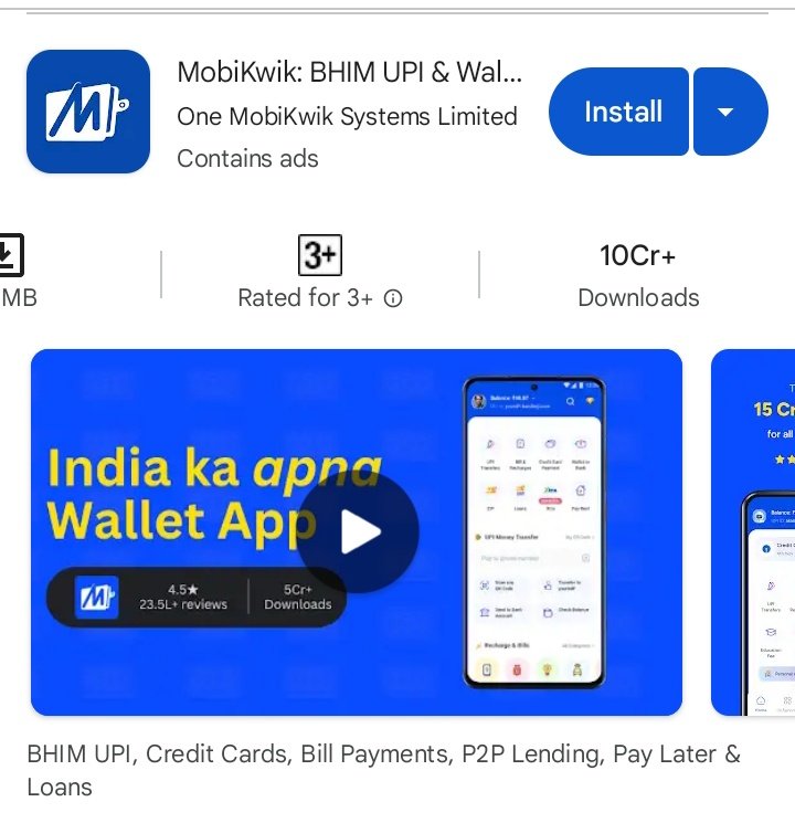 StocksPortfolio's tweet photo. Huge difference between #mobikwik and other players #paytm 

#worstapp I saw mobikwik #googlepay #phonepe

#mobikwik https://t.co/VwGZxBHadx