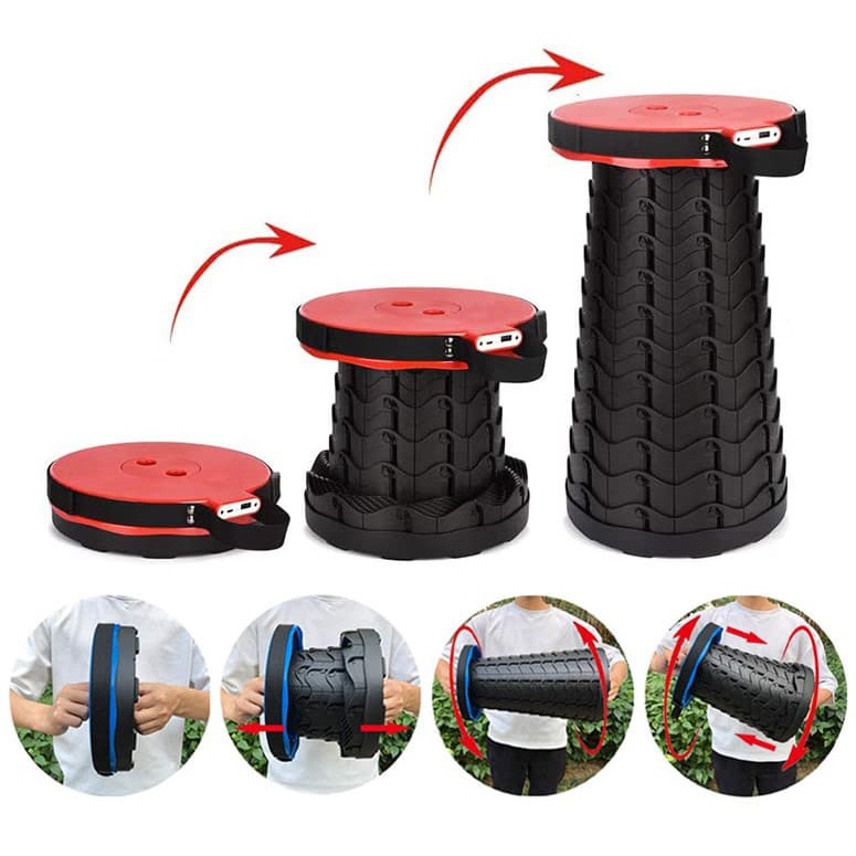 UnicunShop's tweet image. Tired of standing?  🪑 This portable telescoping stool folds up like a disc but expands into a comfy seat! Plus, it charges your phone!🤯 Check it out: unicun.com/product/portab… 🔌 #portablechair #campinggear #musthavegadgets
