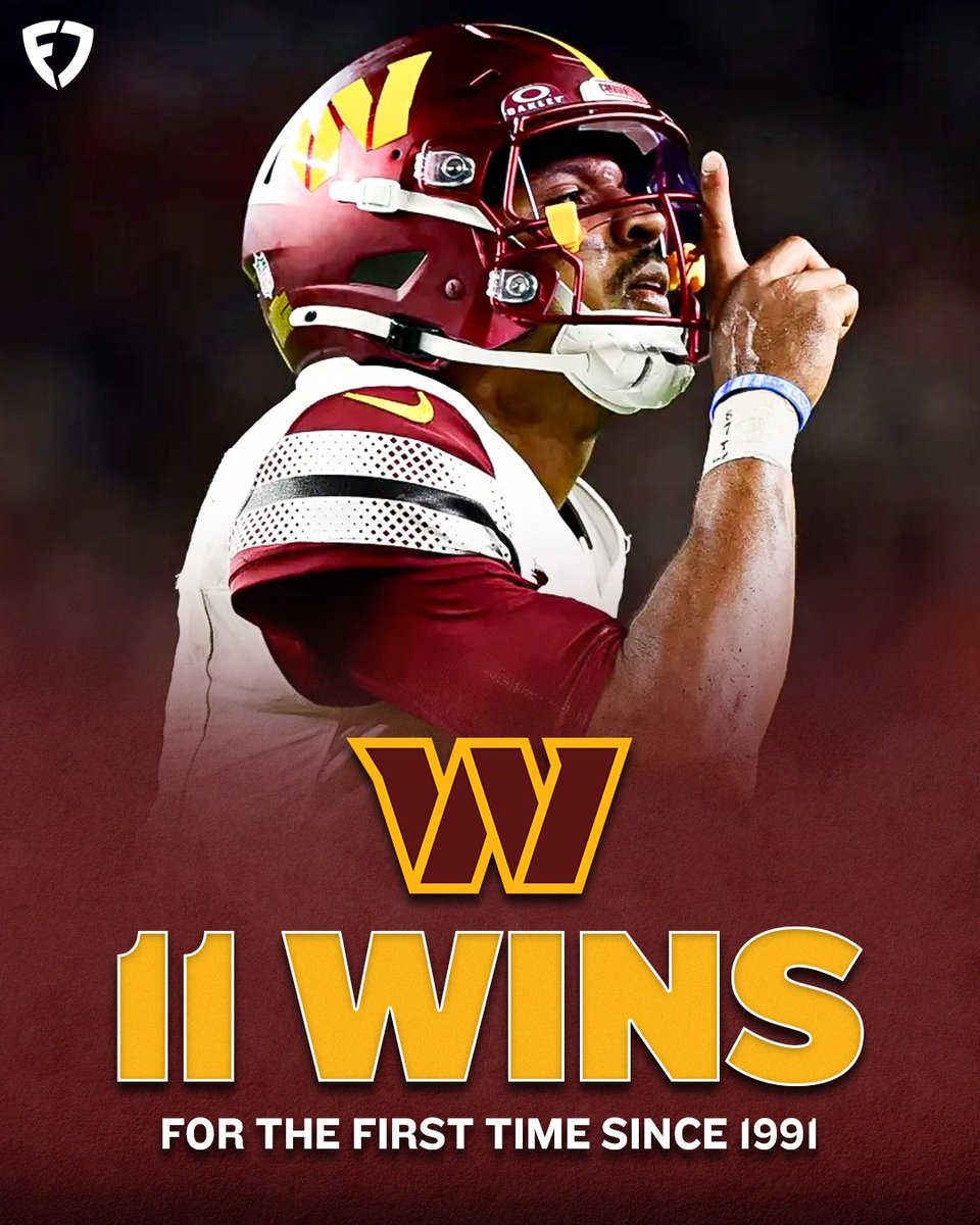 FDSportsbook's tweet photo. FOR THE FIRST TIME IN 33 YEARS

The Commanders have 11 wins 🫡

#RaiseHail | #NFL https://t.co/41V01rCH4x