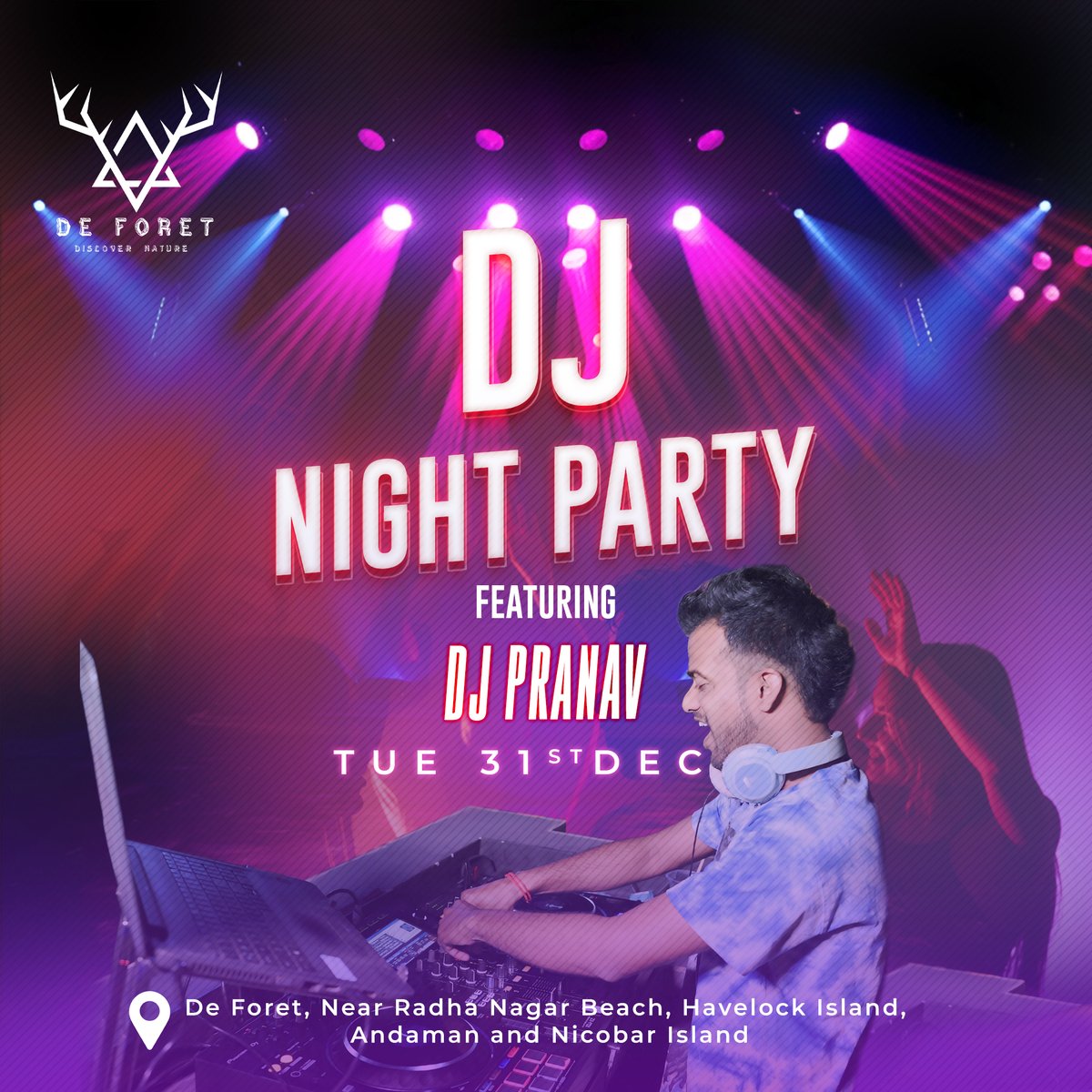 DeForetResorts's tweet photo. Get ready to groove into the New Year! Join us at De Foret Resort for an electrifying DJ Night Party with DJ Pranav on 31st Dec. Let the celebrations begin—don’t miss out the fun!
#dj #livedj #LiveDJNight #djnight #DJParty #newyear #newyearseve #livedjperformance #deforetresort https://t.co/sxrQctOWi9