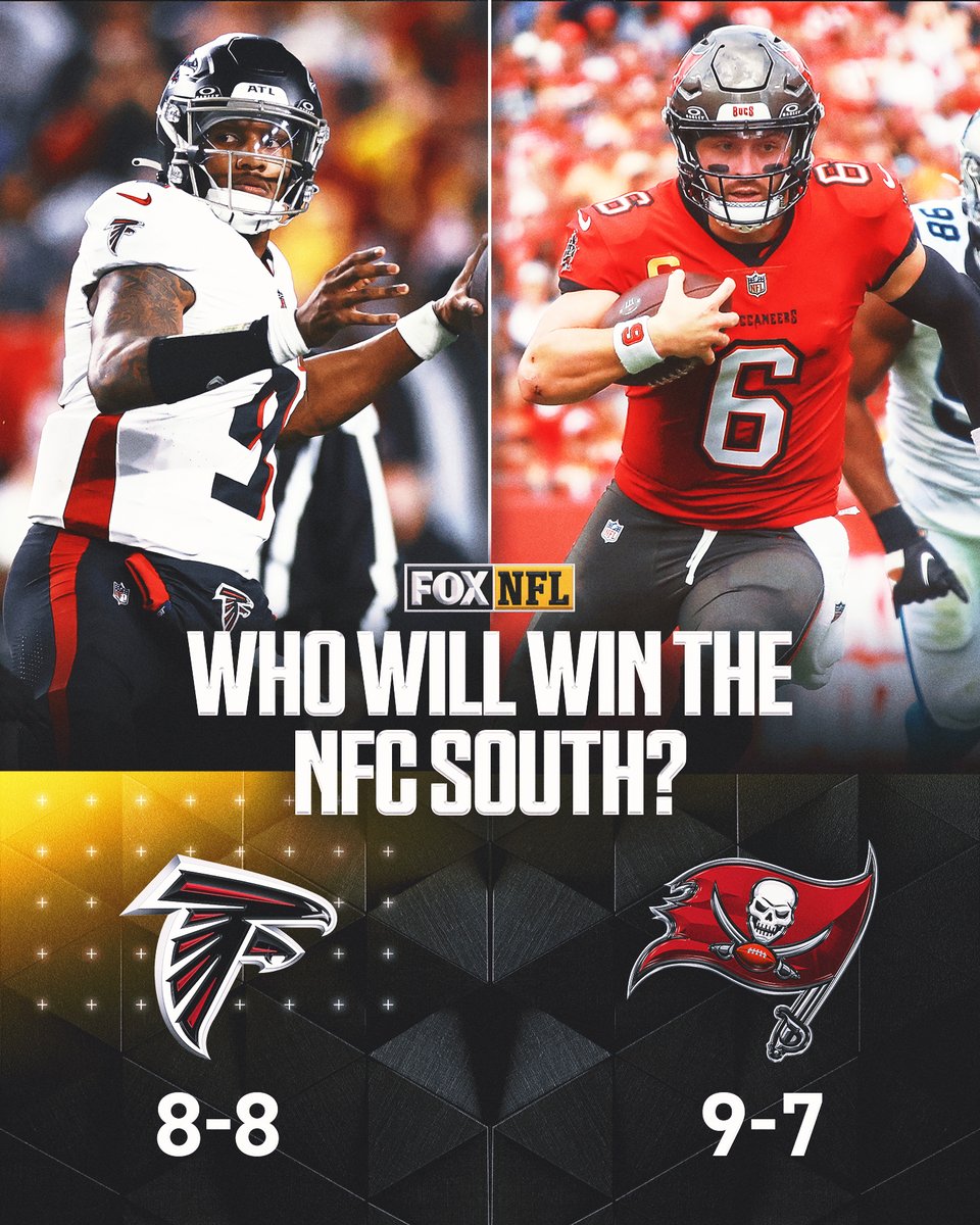 NFLonFOX's tweet image. One spot remains for the NFC side of the playoffs.

Bucs are in with a win.

Falcons need a win and a Bucs loss.

Who will get in??