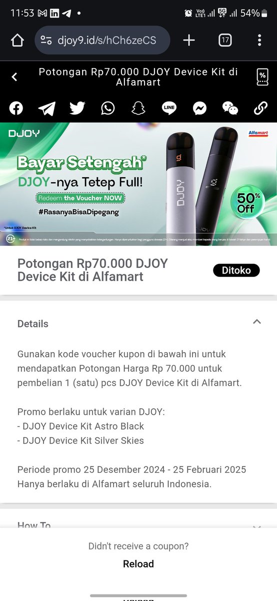 Megumidoto's tweet photo. @djoy9_id halo admin, promo klaim voucher potongan 70rb apakah masih ada min? Jika masih ada, jam berapa untuk klaimnya? https://t.co/LPf4GQwuLd