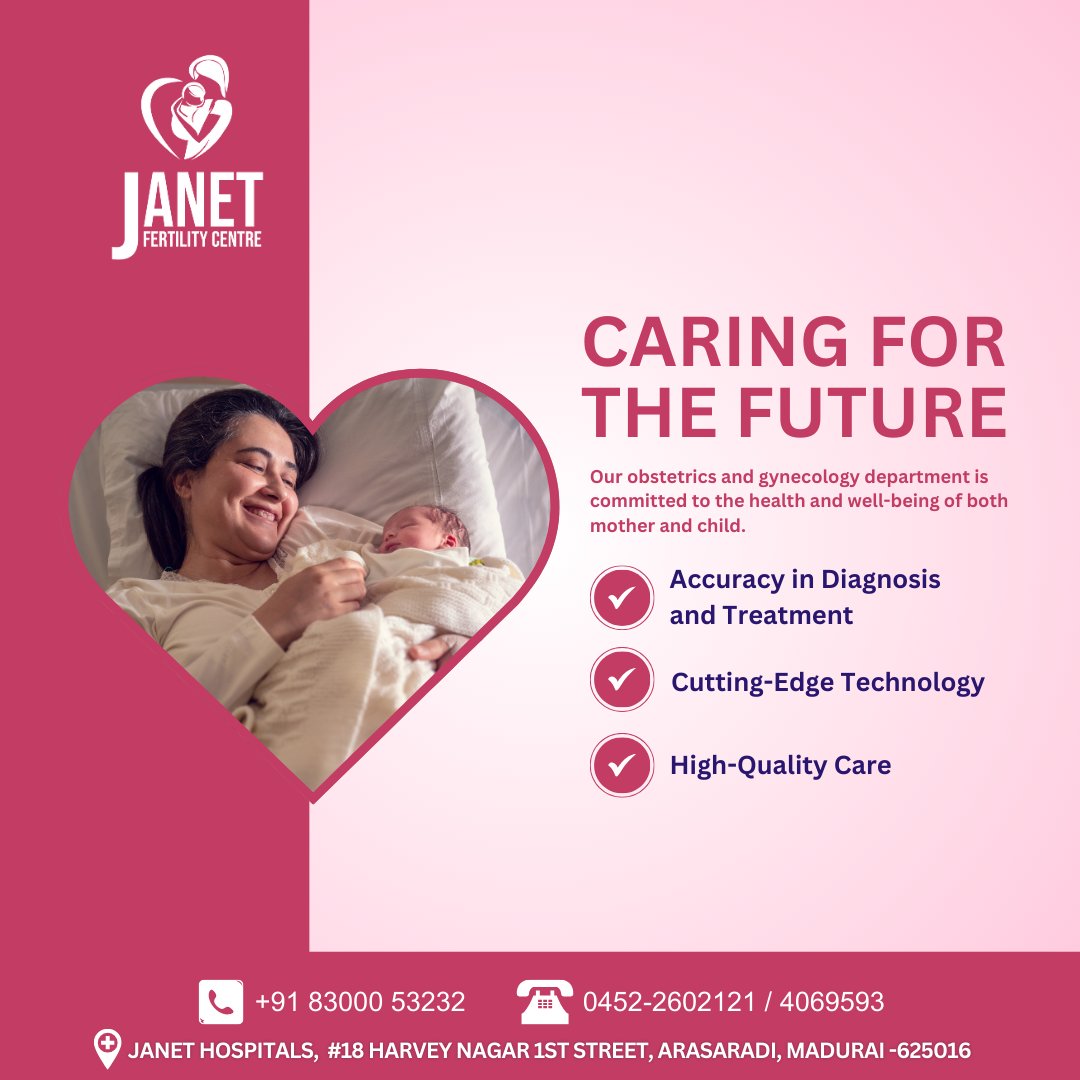 janethospital's tweet photo. What does Caring for the Future mean to you? 💕

At Janet Fertility Centre, we redefine it with precision, innovation, and compassion for every mother and child. 💕

📞 Call us at: +91 83000 53232
🌐 Learn More: https://t.co/rAkVy6Ciqo

#CaringForTheFuture #JanetFertilityCentre https://t.co/VhamKIDluF