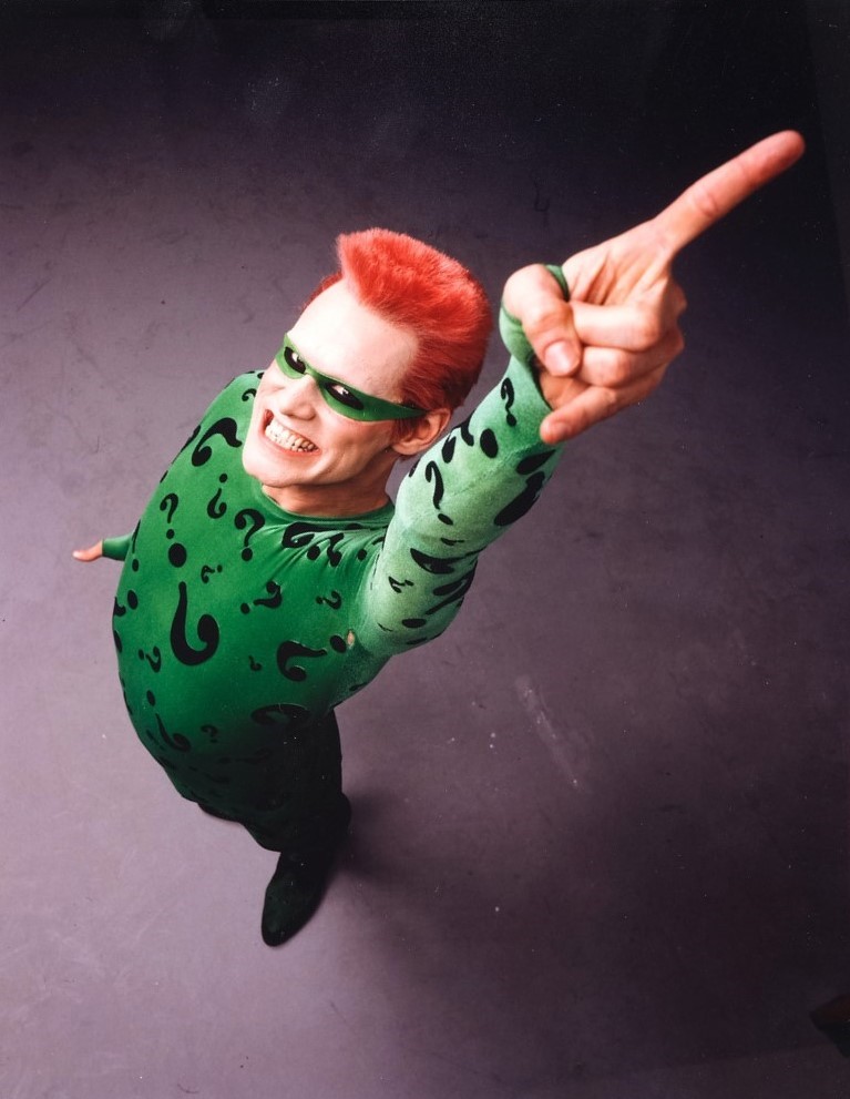 Batman Riddler Jim Carrey Making Riddle Jim Carrey Batman Riddler