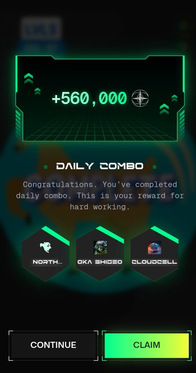 Daily Combo DePIN Alliance Today (Dec 30)

🔸 Continent: North America
🔸 Agency: Oka Shigeo
🔸 Tool: Cloudcell
Tap the World Map then, choose the combo, play and complete 1 game, then claim your reward.
Here's a link to join if you haven't 
t.me/DePIN_Alliance…