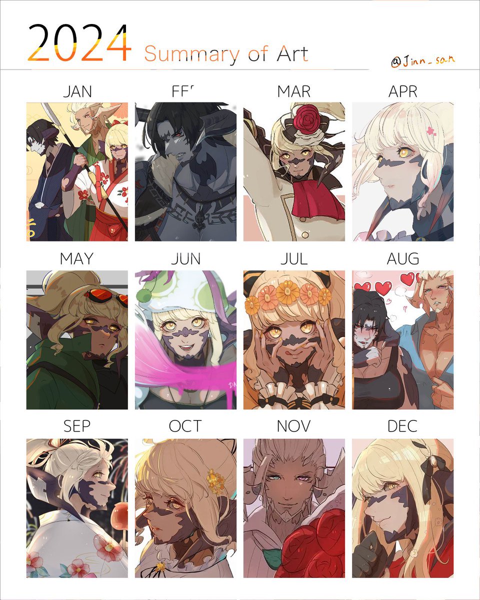 #2024年を振り返る
テンプレお借りしました!
今年もいっぱい描いたぞ!!!✨️ 