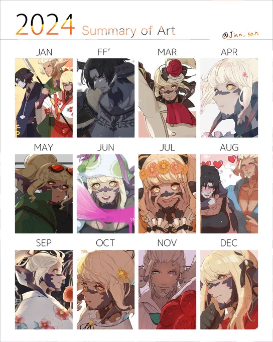 #2024年を振り返る
テンプレお借りしました!
今年もいっぱい描いたぞ!!!✨️ 