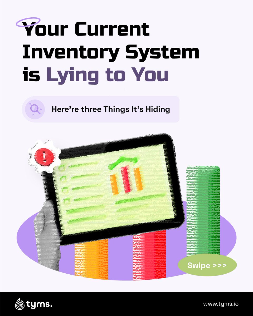 tyms_io's tweet image. Your inventory system might be hiding a MASSIVE financial blindspot.
Swipe to uncover the truth about your real profits, hidden costs, and growth potential.

#InventoryManagement #BusinessFinance #ProfitStrategy #CostTracking #EntrepreneurLife #SmallBusinessOwner #BusinessGrowth
