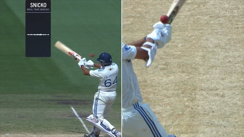 First Time I am seeing, Technology is overruled by the 3rd umpire 

No Edge on Snicko, Given out because of deflection 🤯

Was it an unfair decision? #AUSvINDIA #Jaiswal #BGT #INDvAUS