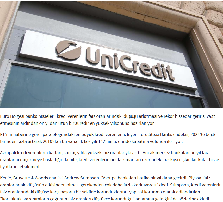 bergundogdu1's tweet photo. Euro bölgesinde banka endeksi 2010 yılından beri en yüksek kapanışını yapıyor.
Unicredit %50
Intesa Sanpaolo %40
Deutsche Bank %30
Yıl sonu itibariyle bu getiriler elde edilmiş.
#xbank #bist100 #borsa #avrupa #deu40 https://t.co/OOmSAuZsMD