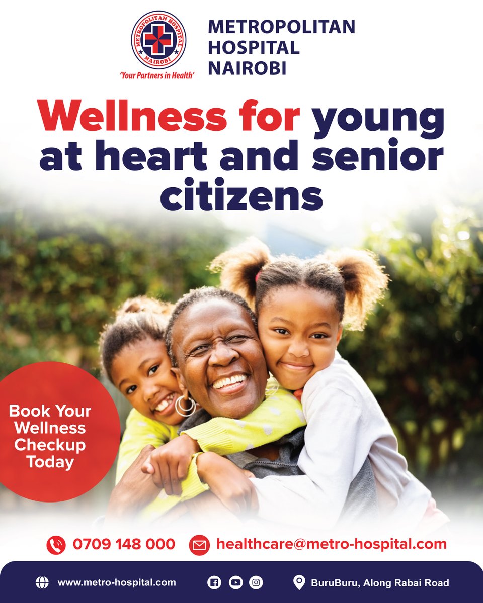 MetroHospital's tweet photo. As we conclude the year, have you scheduled your wellness checkup? You can visit us today for a thorough examination.
#MetroCares #MetropolitanHospital #YourpartnerinHealth #Wellness #buruburu #nairobi https://t.co/va107jPs0x