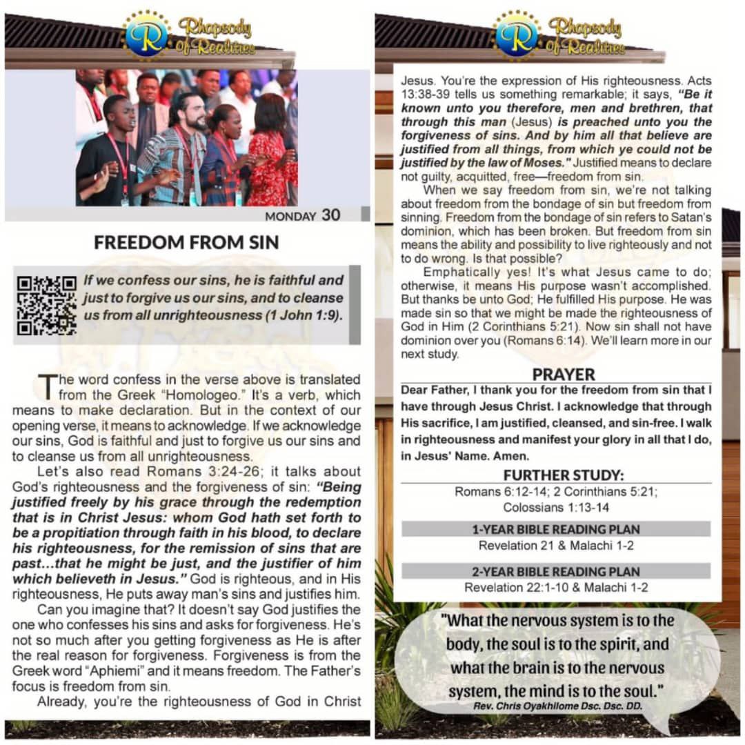 OnovoEbere's tweet photo. RHAPSODY OF REALITIES
MONDAY 30TH DECEMBER
FREEDOM FROM SIN
SPONSORSHIP LINK:
https://t.co/gf1xSMItBH
#Reachoutworlddaywithpastorchris
#peneratingwithlanguages
#RhapsodyofRealities
#mosttranslatedbook
#seed8123
#RIN
#westerneuropezone3 https://t.co/ncZ5UUQ6vL