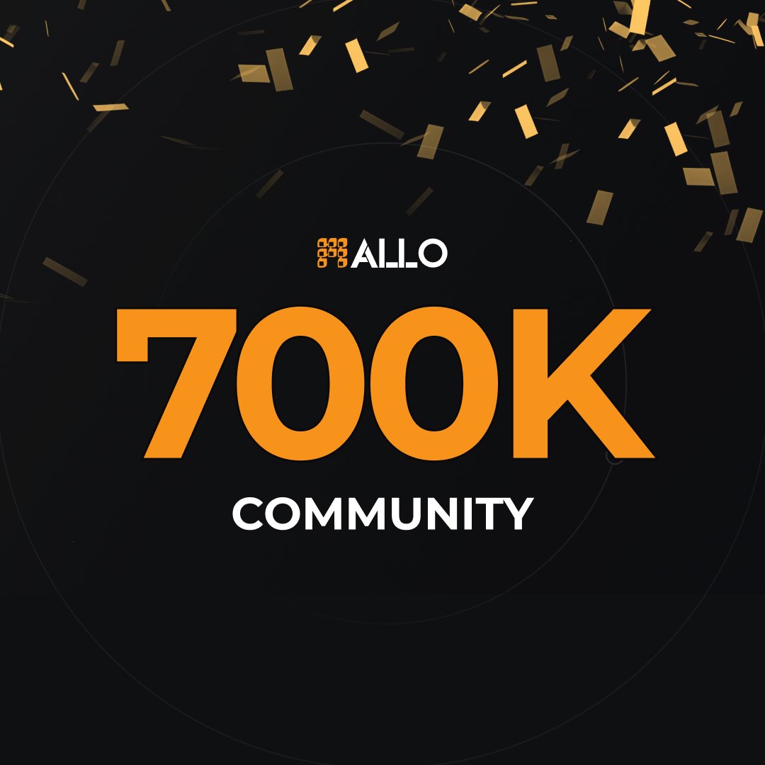 700,000 members and counting. Allo isn’t just growing—it’s leading the $RWA charge.

Thank you for being part of the movement. 

Claim your Allo Bull NFT - app.galxe.com/quest/ALLO/GCY…

Get "Allo Bull" role on Allo Discord  - app.galxe.com/quest/ALLO/GCR…