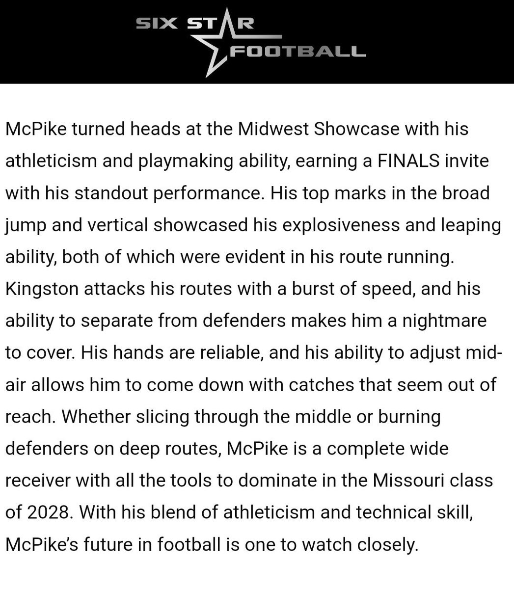 Thank you for the write up⭐️<a href="/sixstarfootball/">Six Star Football | PLUS+</a> <a href="/JPRockMO/">JP Rock</a> <a href="/NPGrizzliesFB/">North Point Grizzlies Football</a> ⭐️ME‼️