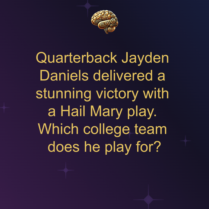 trivia_rush's tweet image. Jayden Daniels has been turning heads with his recent performance on the field. Who can name his college team? #TriviaRush #JaydenDaniels