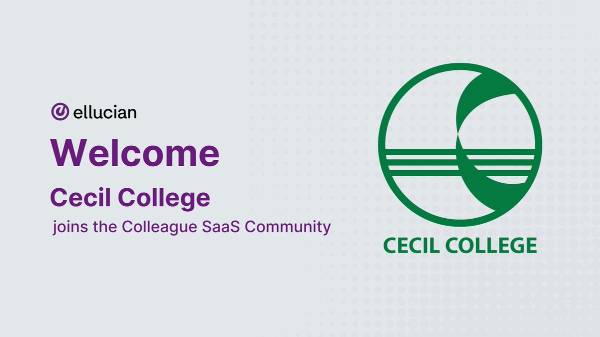 Thrilled to welcome <a href="/cecilcollege/">Cecil College</a> to the <a href="/ellucianinc/">Ellucian</a> Colleague SaaS family! Their move toward digital transformation will set them up for future success.