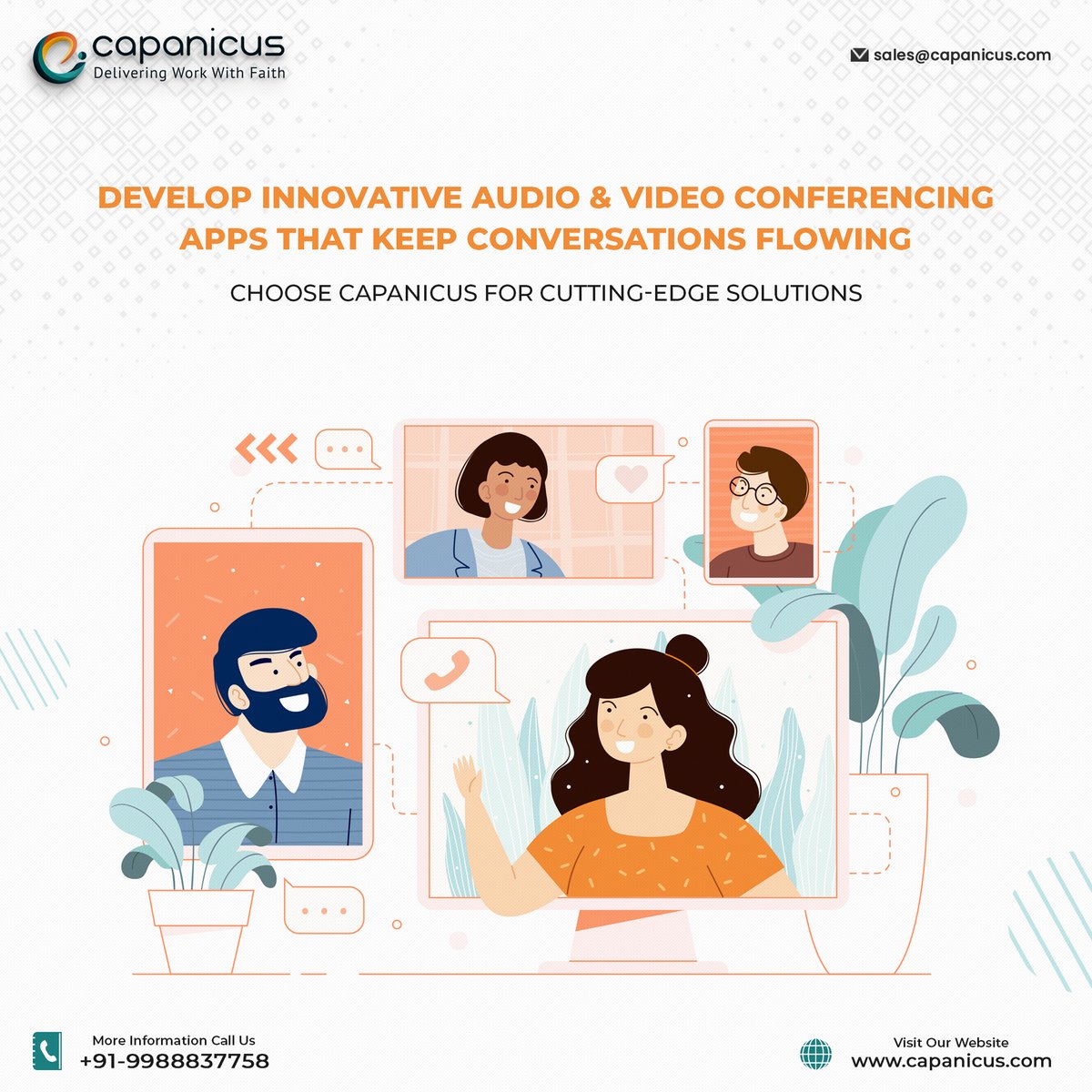Capanicus's tweet image. We develop fully customized audio and video conferencing apps and meeting software using scalable WebRTC solutions, redefining real-time communication.

#Capanicus #AudioVideoConferencing #WebRTCDevelopment #MeetingSoftware #CustomAppDevelopment #techinnovation