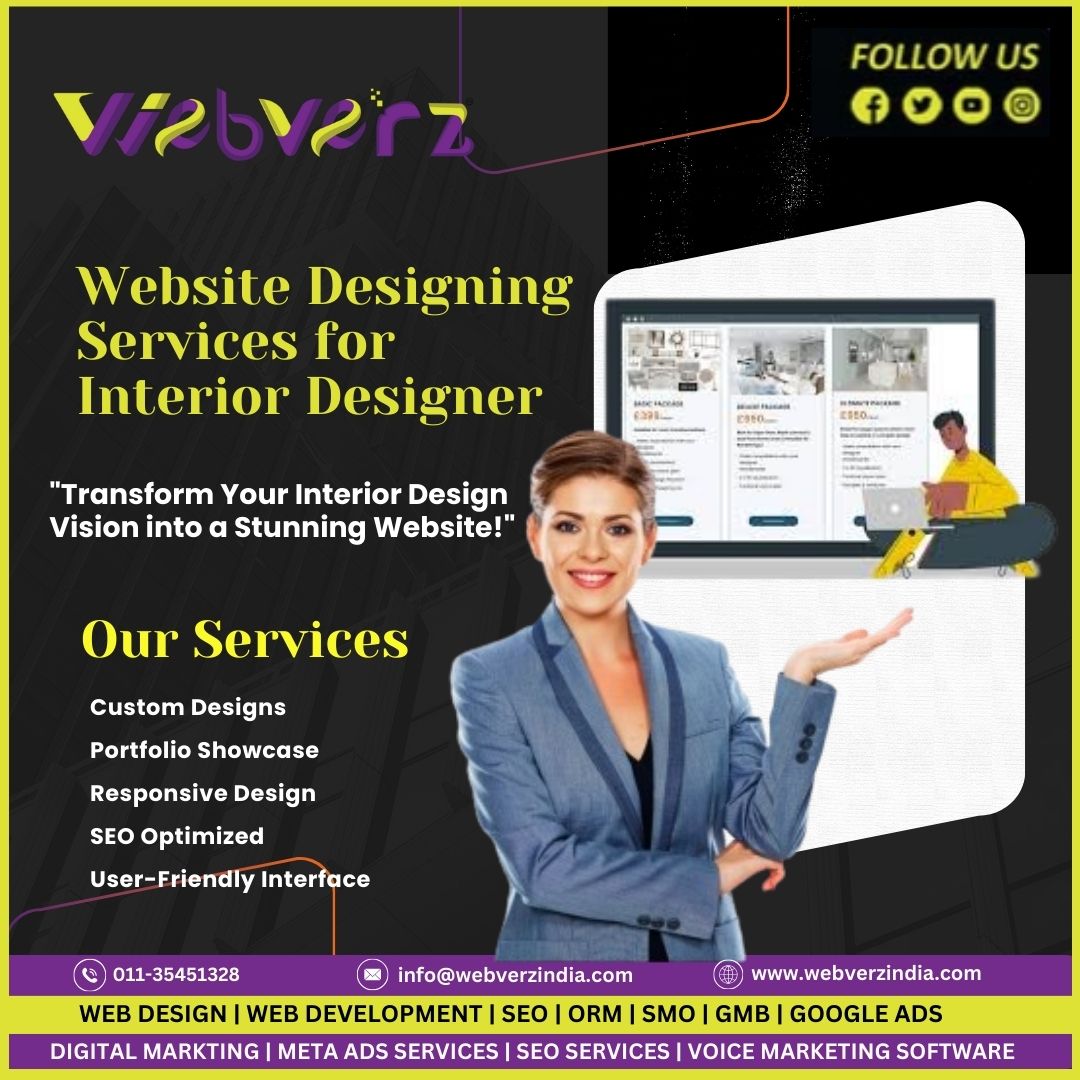 WebverzIndia's tweet image. ✨ Bring your interior design brilliance to the digital world with Webverz India! 💻

📞 Get in touch today! Let’s design your digital presence together.
🌟 Your designs, our technology = perfection!

#WebverzIndia #InteriorDesignerWebsite #WebDesignExperts #CreativeWebDesign