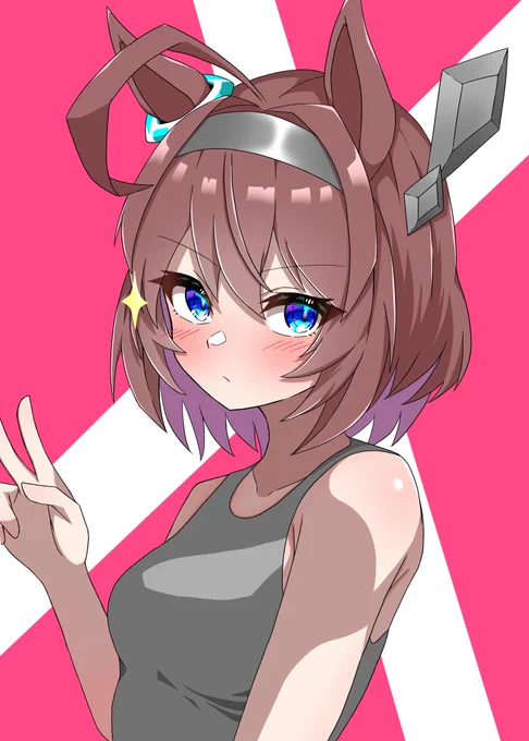 これはコミケ前日のホテルで急遽仕上げたショートカットブルボン #ウマ娘 
