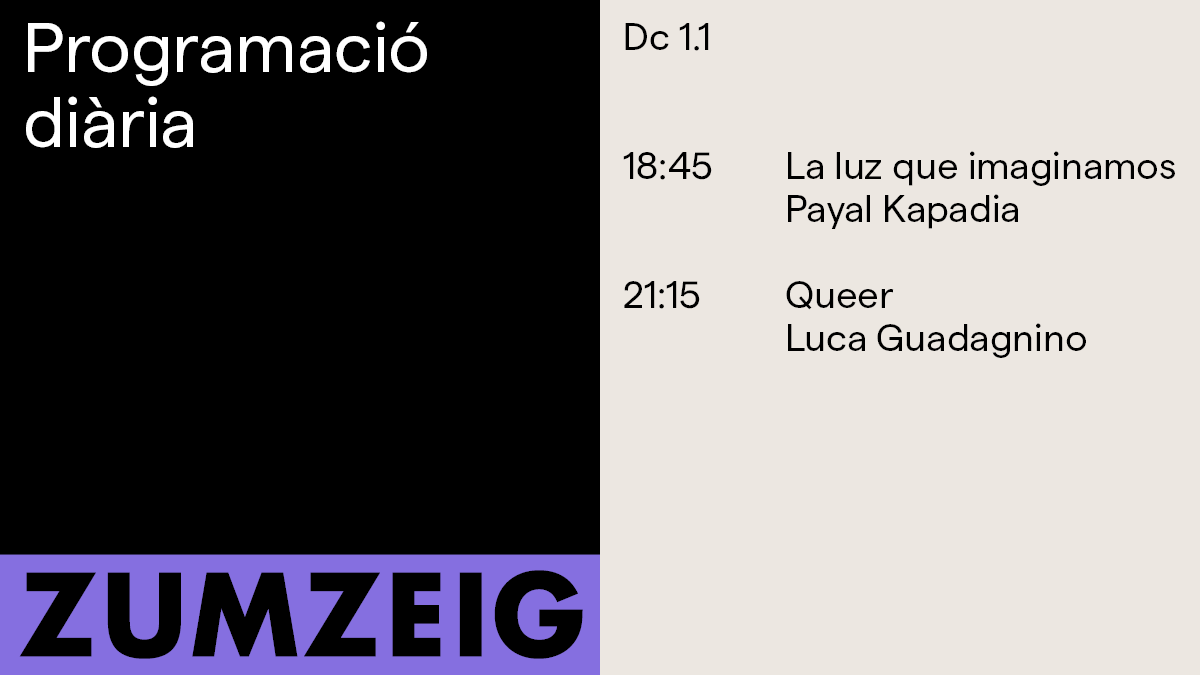 Dia de l'espectadora al #Zumzeig!

#LaLuzQueImaginamos Una història universal sobre l’amistat femenina 🎇
#Queer Una exploració sobre el desig, la sexualitat i la solitud 🦎

🎟️bit.ly/3rBezuG
