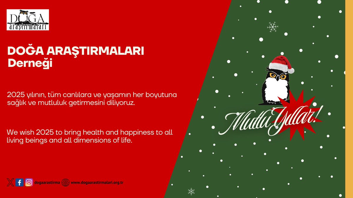 2025 yılının, tüm canlılara ve yaşamın her boyutuna sağlık ve mutluluk getirmesini diliyoruz.

We wish 2025 to bring health and happiness to all living beings and all dimensions of life.