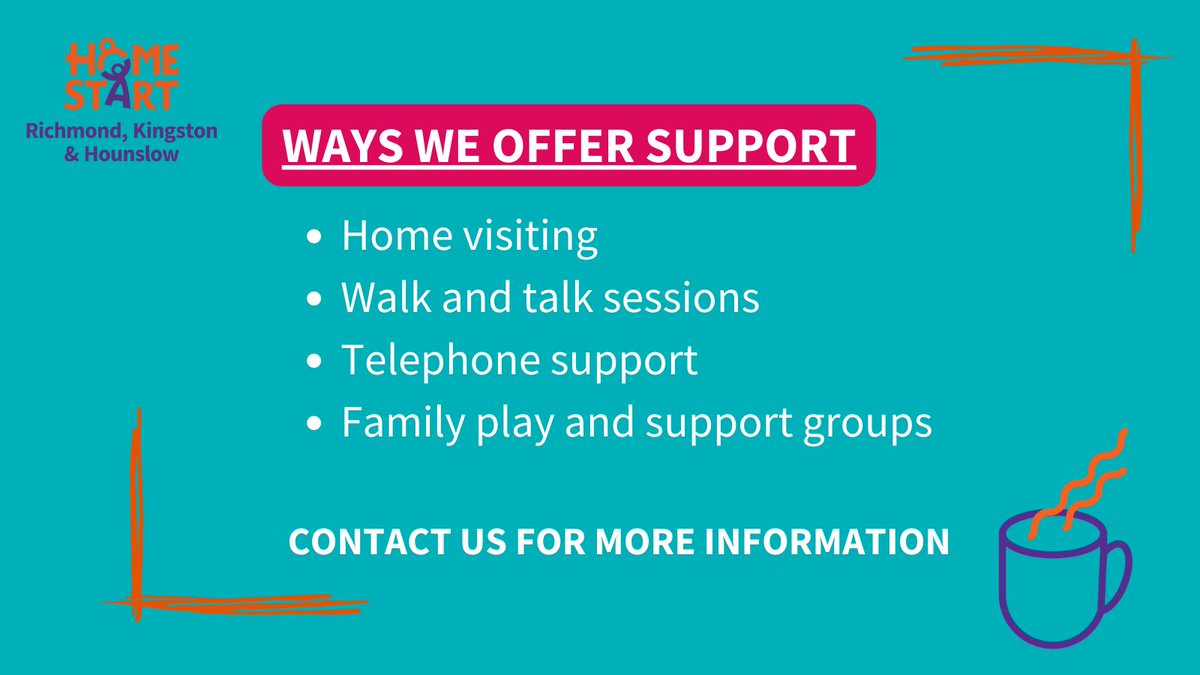 No parent should feel isolated or alone. Our expert volunteers are by the sides of parents to offer hands on, no judgement support.

Get support here: ( homestart-rkh.org.uk )

#RichmondFamilies #KingstonFamilies #HounslowFamilies #HomeStartRKH