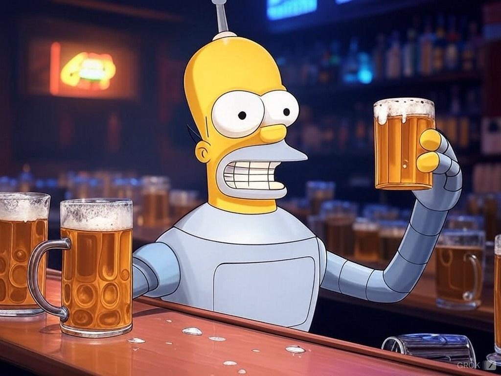 Aritz16's tweet photo. Bender y Homer https://t.co/JQKiLEkNA1