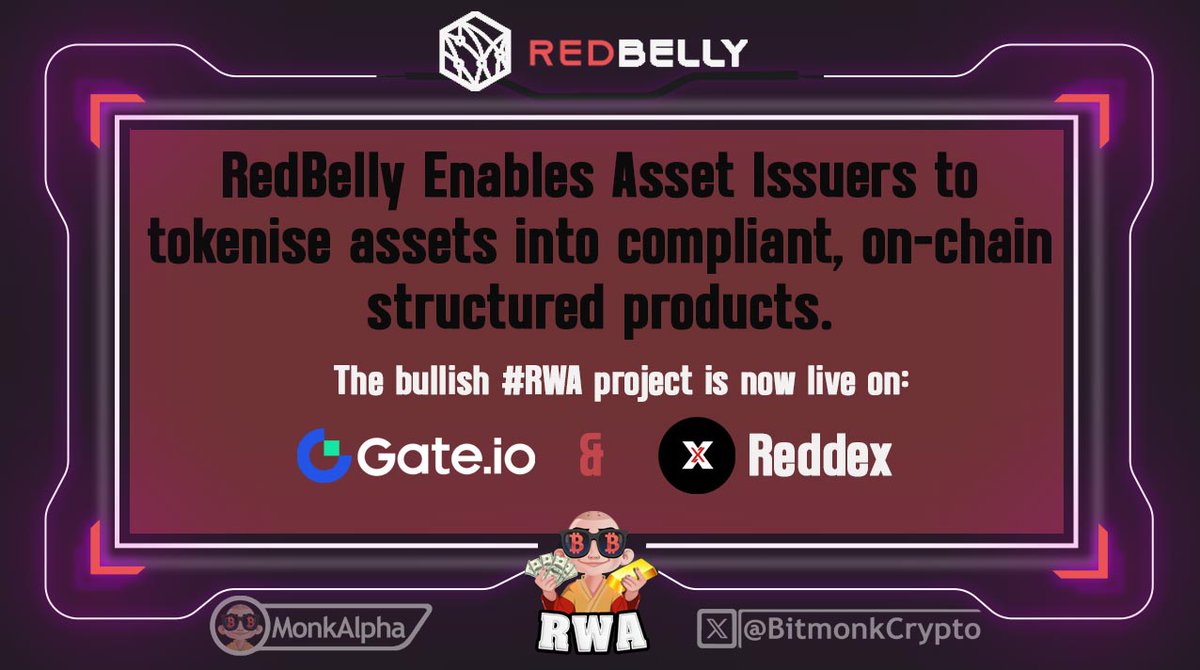 BitmonkCrypto's tweet photo. It appears that not everyone is taking a holiday break 😉 
Specifically, #RWA project $RBNT - @RedbellyNetwork 

They are now live in @gate_io & @reddex_io 📊
Reddex is the official DEX of RedBelly Network!

Their chart is extremely stable since launch and ready to move to the next level 🚀

#RealWorldAssets #redbellynetwork #ONDO $ONDO $OM $MKR $CTC $TRAC $CHEX $CPOOL $CFG $RIO $PROPS #AI #DePIN #DeSCI $TRU $TOKEN $LTO $HIFI $BOSON $NXRA #AltcoinSeason #Bullrun2025