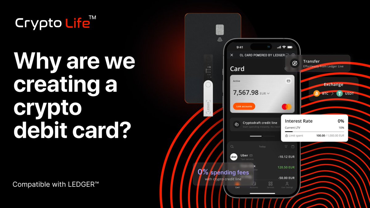 Why are we creating a crypto debit card? 💳 Because we see the opportunity  to bring lightning-fast payments infrastructure to the masses, enabling you  to spend your crypto in everyday, ordinary ways.