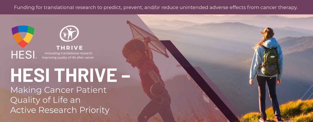 Apply Now: HESI THRIVE Seed Grants for 2025! Secure up to $50,000 USD in funding for innovative cancer research! Together, let’s predict, prevent, and reduce unintended adverse effects of cancer therapies while improving patients' quality of life worldwide hesithrive.org