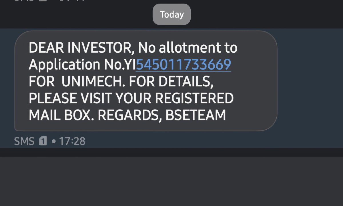 jitenpalkumar's tweet photo. Khatam Tata Bye Bye Good Bye .
Unimech Bhi Nai Laga .
Bencho Kon Mere Upar Kala Jado Kia Hai Ek Bhi IPO Nai Laga 2024 Mei πππππ
#ipoallotement #sharemarket #ipo #IPOAlert #ipomemes #IPOGMP #ipoupdate https://t.co/IRds4oFtl2