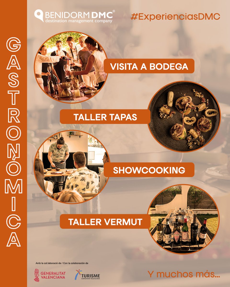 👨‍🍳 Deleita a tu equipo con los sabores únicos de la Costa Blanca.

🍽️ En Benidorm DMC creamos experiencias gastronómicas y enológicas perfectas para eventos corporativos.

🥘 Aprende a cocinar una auténtica paella o adéntrate en la tradición del turrón y el chocolate.