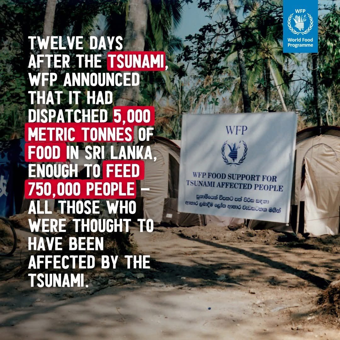WFP Sri Lanka (@wfpsrilanka) on Twitter photo This powerful story published on <a href="/TimesOnlineLK/">The Sunday Times (SL)</a> describes how WFP staff, together w partners, navigated numerous challenges to feed those displaced by the Tsunami.
👉 bit.ly/41VhsfQ
2 decades later, WFP is supporting the Gov to strengthen disaster risk management This powerful story published on <a href="/TimesOnlineLK/">The Sunday Times (SL)</a> describes how WFP staff, together w partners, navigated numerous challenges to feed those displaced by the Tsunami.
👉 bit.ly/41VhsfQ
2 decades later, WFP is supporting the Gov to strengthen disaster risk management