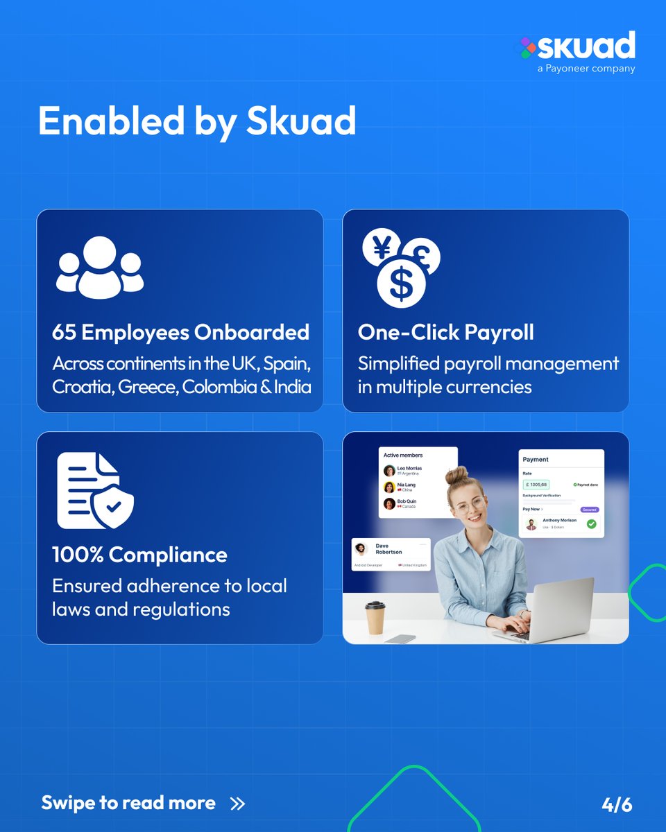 JoinSkuad's tweet image. 🌏 Scaling across continents? Skuad makes it seamless – compliance, payroll, and growth all in one! 

#GlobalHiring #WorkforceExpansion #EORSolutions #FutureOfWork #GlobalPayroll #ScaleWithSkuad #RemoteWorkforce #ComplianceMadeEasy #HRTech #HireAnywhere #DistributedTeams