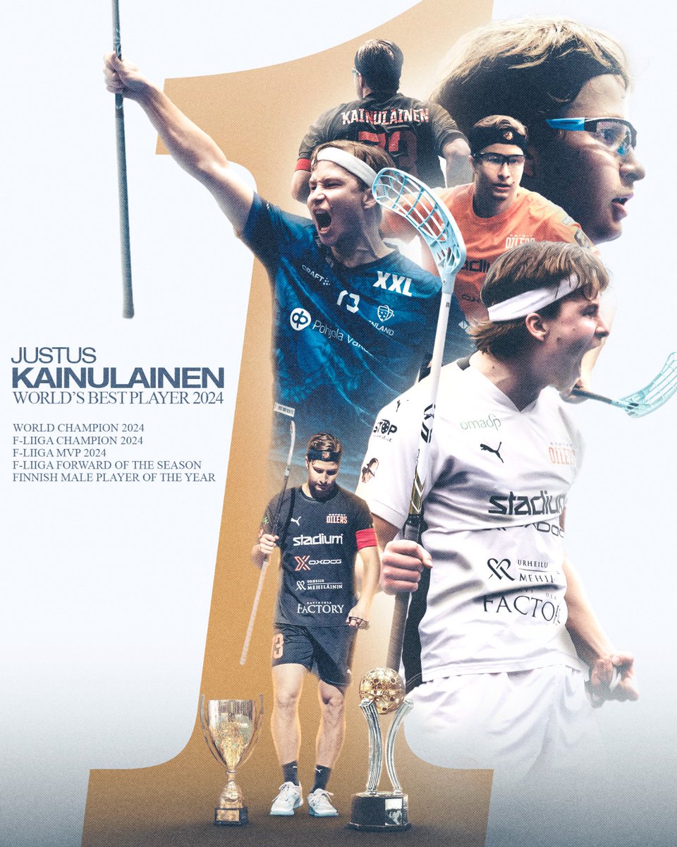 𝐌𝐚𝐚𝐢𝐥𝐦𝐚𝐧 𝐩𝐚𝐫𝐚𝐬!

Oilersin Justus Kainulainen on valittu maailman parhaaksi miespelaajaksi!

📸: <a href="/ainesmedia/">ainesmedia</a>, @viktorkallbergfoto, Akseli Uppala

#EsportOilers #Fliiga #floorball #salibandy #florbal #innebandy #unihockey #Oxdog #EspooLiikkuu