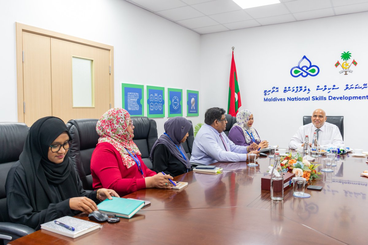 MNSDAmv's tweet photo. Minister of Higher Education, Labour and Skills Development, Dr Ali Haidar Ahmed met with MNSDA team today for an introductory meeting. https://t.co/4oaGN2QZWM
