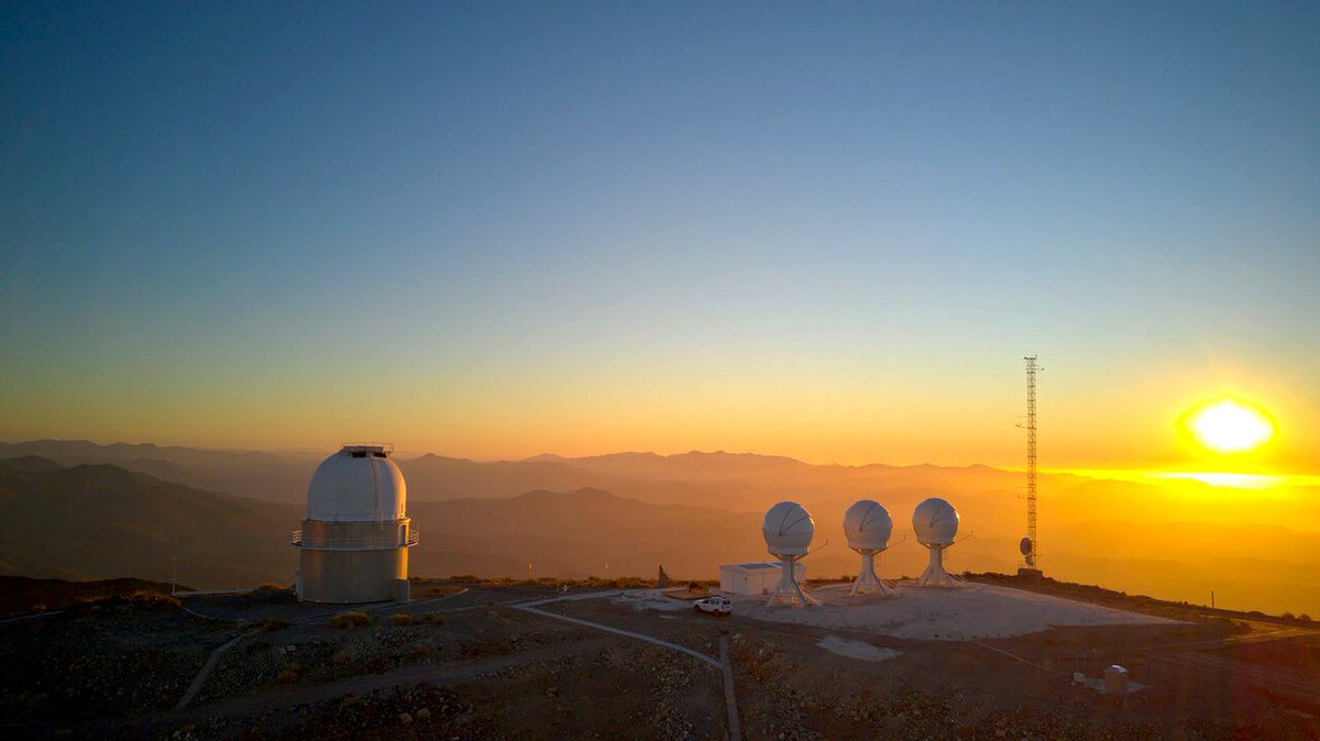 ESO (@eso) on Twitter photo Like mushrooms 🍄, telescopes atop ESO’s La Silla Observatory are bathed in the dim light of the sunset.
👈 The Danish 1.54-metre telescope
👉 The 3 <a href="/BlackGEM_Array/">BlackGEM Array</a> telescopes
Which cosmic signals do they hunt for? Find out: eso.org/public/images/…
📷 ESO/I. Saviane Like mushrooms 🍄, telescopes atop ESO’s La Silla Observatory are bathed in the dim light of the sunset.
👈 The Danish 1.54-metre telescope
👉 The 3 <a href="/BlackGEM_Array/">BlackGEM Array</a> telescopes
Which cosmic signals do they hunt for? Find out: eso.org/public/images/…
📷 ESO/I. Saviane