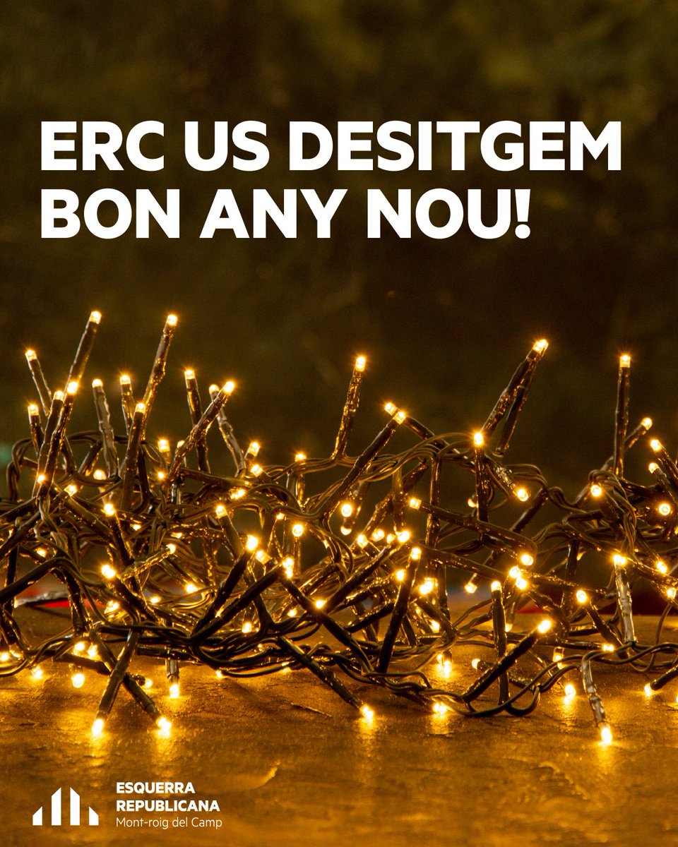 #ERC us desitgem bon any nou 2025 ✨

Que el gaudiu ple de drets, llibertats, llengua i cultura catalana ✊

#ERC #Esquerra #EsquerraRepublicana #Montroig #Miami #CampdeTarragona #ERCMontroig #ERCMiami #AlCostatDeLaGent #AlCostatDeCatalunya