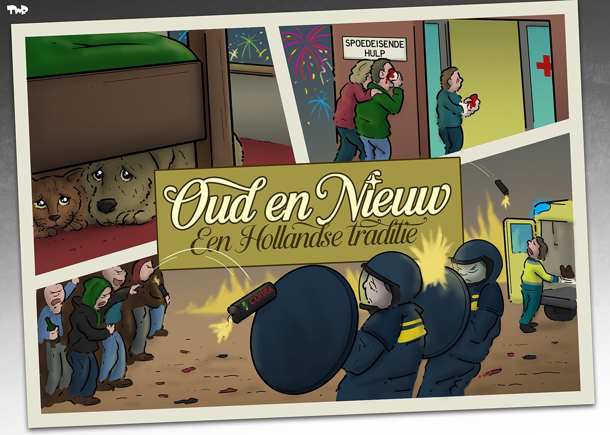 Traditie. Cartoon voor <a href="/trouw/">Trouw</a>.

#oudennieuw #oudjaar #vuurwerk