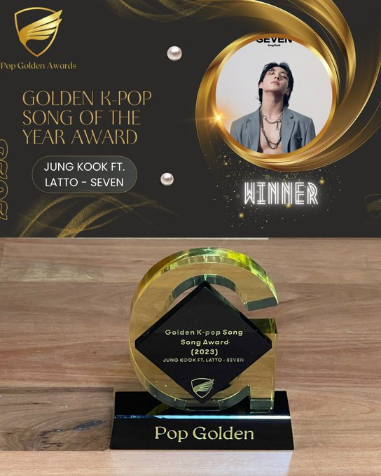 GCVT_JK's tweet photo. 🎉CONGRATULATIONS #JUNGKOOK on your TRIPLE VICTORY at POP GOLDEN AWARDS 2024! 👏🎉🥳

🏆GOLDEN POP ARTIST OF THE YEAR: JUNGKOOK
🏆GOLDEN POP SONG OF THE YEAR: STANDING NEXT TO YOU
🏆GOLDEN K-POP SONG OF THE YEAR: STANDING NEXT TO YOU

Jungkook will receive 3 physical trophies!!! 🏆🏆🏆👏🎉

In 2023 he won: 

🏆GOLDEN K-POP SONG OF THE YEAR: SEVEN 👏

Tysm to all the voters who collected and voted consistently for months to achieve this! We worked really hard, and our hard work paid off, Jungkook is the winner of 3 awards! Let's continue to support🐰to achieve more results and recognition! 🥰🐰🏆👑🙏💜💖