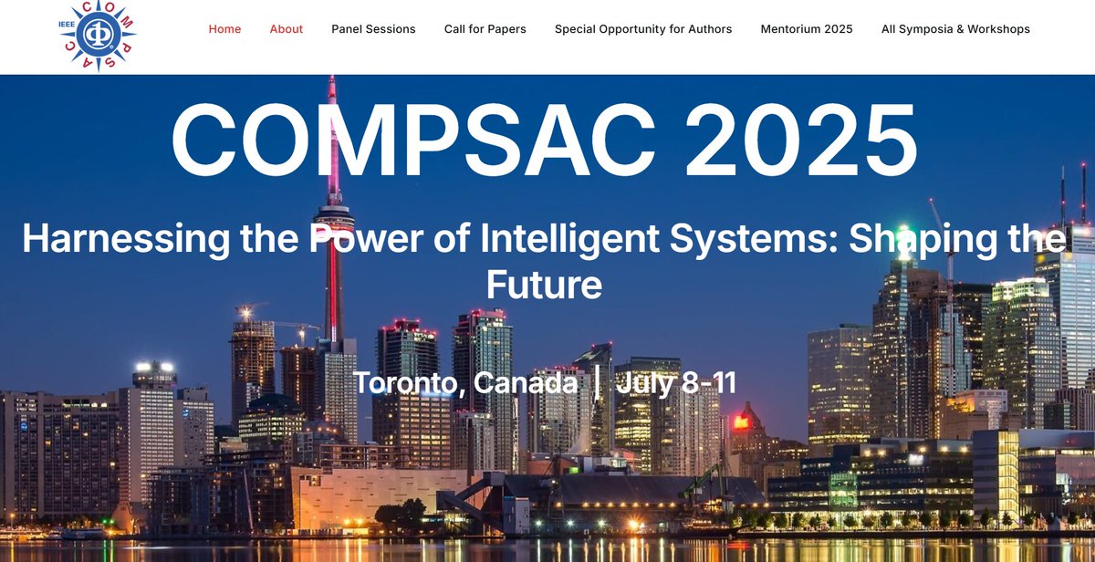 Hiro_Washi's tweet image. 49th #IEEE International Conference on Computers, Software, and Applications (#COMPSAC 2025) will be held in Toronto, Canada, July 8-11. Submission due Jan 31st. I continue organizing the Smart IoT Symposium there. Plan your submission and participation! ieeecompsac.computer.org/2025/