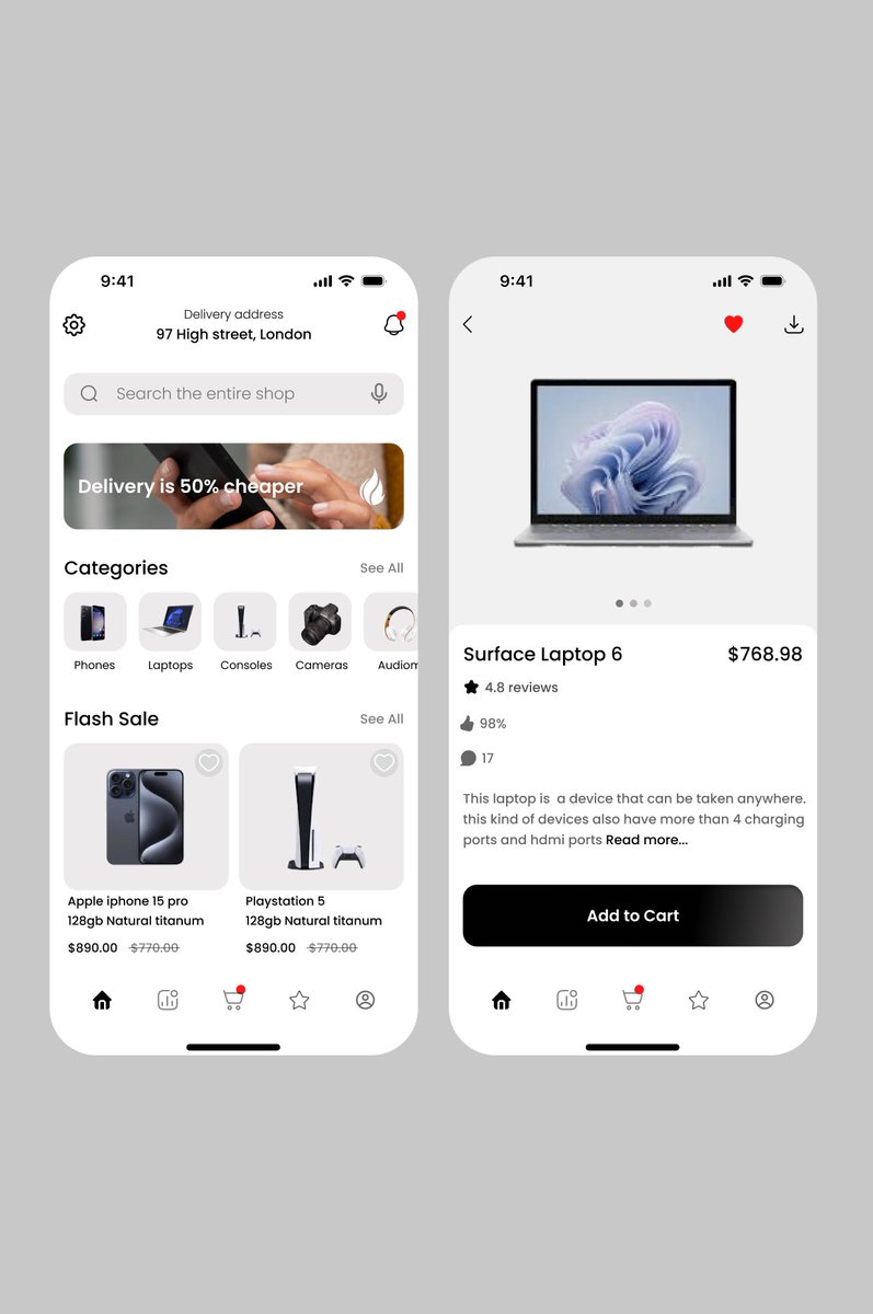 AfolabiDewale's tweet image. An e commerce app designed by me !!
What’s your thoughts ?