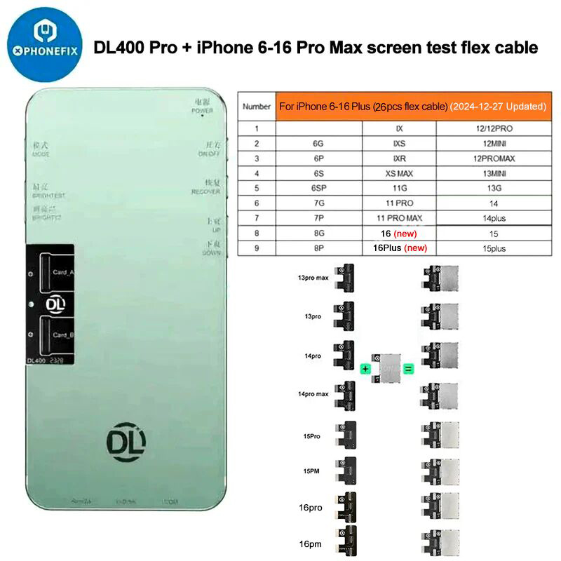 vipprogfixphone's tweet image. Upgraded! #DL400Pro Screen Tester first adds iPhone 16 series screen test cable for iPhone 16/16 Plus/16 Pro/16 Pro Max display touch testing.

#screentester #iPhone16 #iPhone16Promax #iPhone16Pro #iPhone16Plus #iPhonedisplay #iPhonescreen #mobilephone #diyfixtool #phonefix