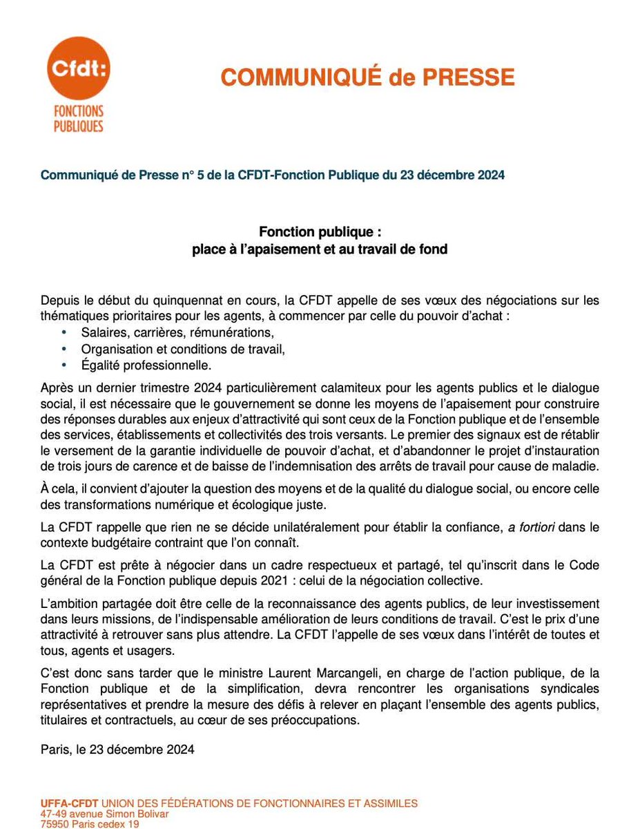 Gillot Damien (@damien_gillot) on Twitter photo La #CFDT demande de la reconnaissance pour tous les agents qui s'investissent dans le service public, l'amélioration de leurs conditions de travail et de leur rémunération.
<a href="/FepCFDT/">Fep CFDT</a> <a href="/CFDTfp/">CFDT Fonctions publiques</a> <a href="/CFDTefrp/">CFDT Éducation Formation Recherche Publiques</a> <a href="/MyleneJa/">Mylène Jacquot</a> <a href="/BERLEMONTCAROLE/">Carole Berlemont</a> La #CFDT demande de la reconnaissance pour tous les agents qui s'investissent dans le service public, l'amélioration de leurs conditions de travail et de leur rémunération.
<a href="/FepCFDT/">Fep CFDT</a> <a href="/CFDTfp/">CFDT Fonctions publiques</a> <a href="/CFDTefrp/">CFDT Éducation Formation Recherche Publiques</a> <a href="/MyleneJa/">Mylène Jacquot</a> <a href="/BERLEMONTCAROLE/">Carole Berlemont</a>