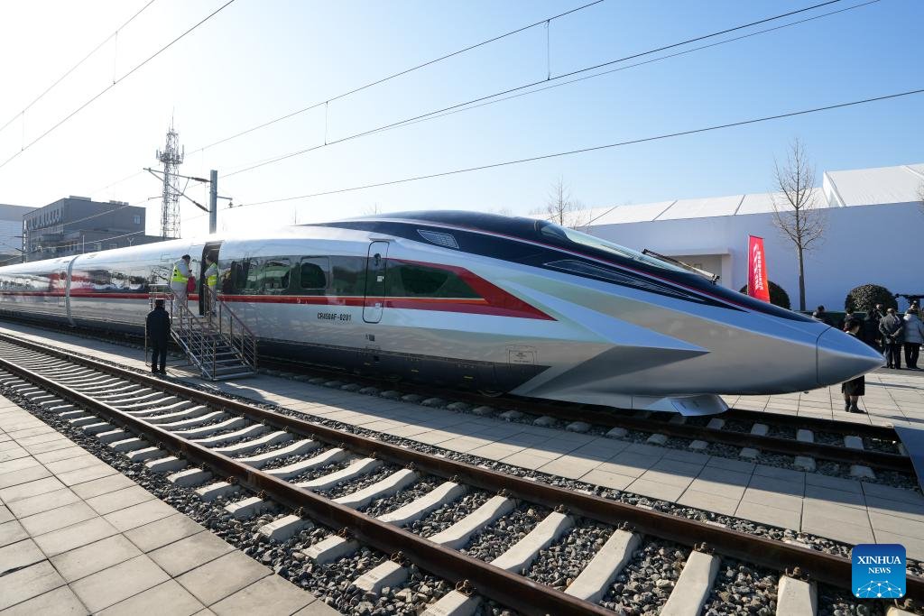 China debuts prototypes of world's fastest high-speed train with a test speed of up to 450 kilometers per hour