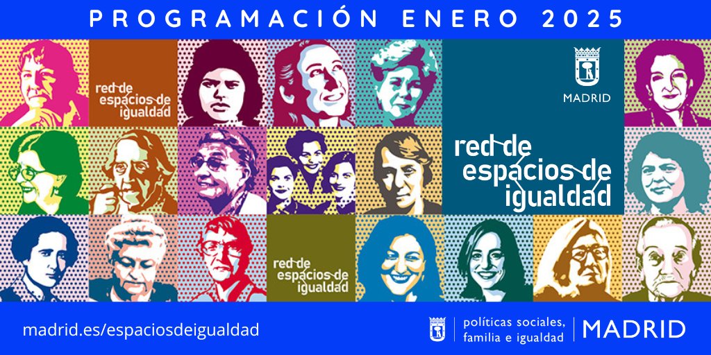 Disponible la programación correspondiente a #enero2025 de la red de #EspaciosdeIgualdad (18) de
<a href="/MADRID/">Ayuntamiento Madrid</a> informate.madrid.es/wg5jp

↪️ Puede seguirse la lista de Espacios de Igualdad presentes en esta red social informate.madrid.es/6e9kf 

🌐madrid.es/espaciosdeigua…