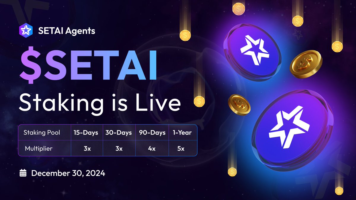 AISentient_net's tweet image. ❤️‍🔥 NOW LIVE: $SETAI STAKING PAGE.

Not sure what to do with the remaining tokens after TGE?
Stake $SETAI on: aisentient.net/staking ❤️‍🔥

🧭 04 staking options: 15 - 30 - 90 - 365 days: Slots limited‼️
🧭 Multipliers (3x to 5x) as displayed on picture above.

What does this mean…