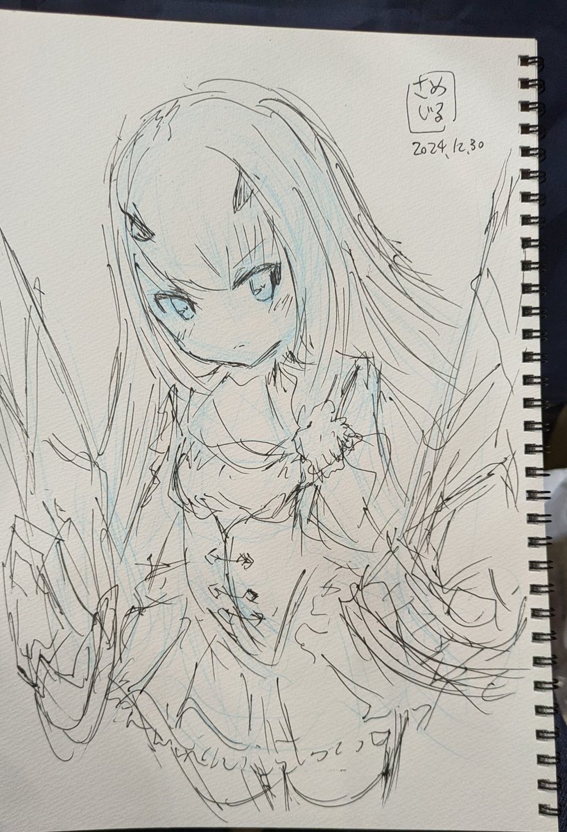 スケブのご依頼のあった絵 クレーちゃんとメリュジーヌ 