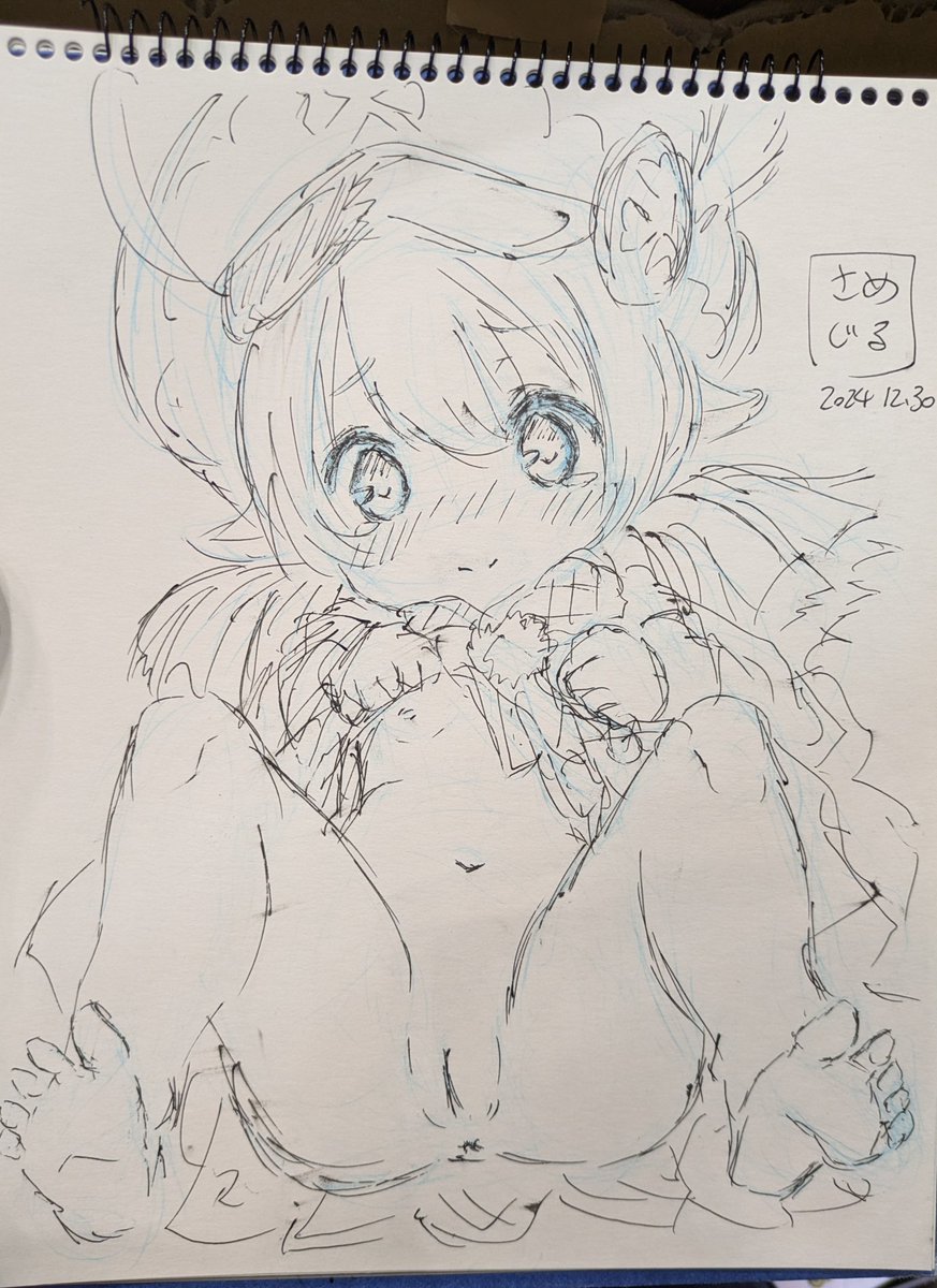 スケブのご依頼のあった絵 クレーちゃんとメリュジーヌ 